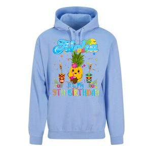 Aloha Its My 9th Birthday 9 Years Hawaiian Luau Candle Unisex Surf Hoodie