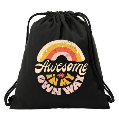 Awesome In My Own Way Vintage Drawstring Bag