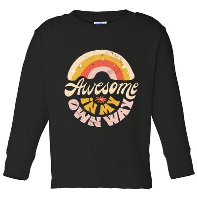 Awesome In My Own Way Vintage Toddler Long Sleeve Shirt