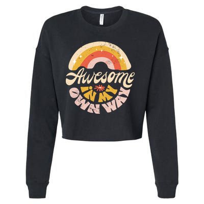 Awesome In My Own Way Vintage Cropped Pullover Crew