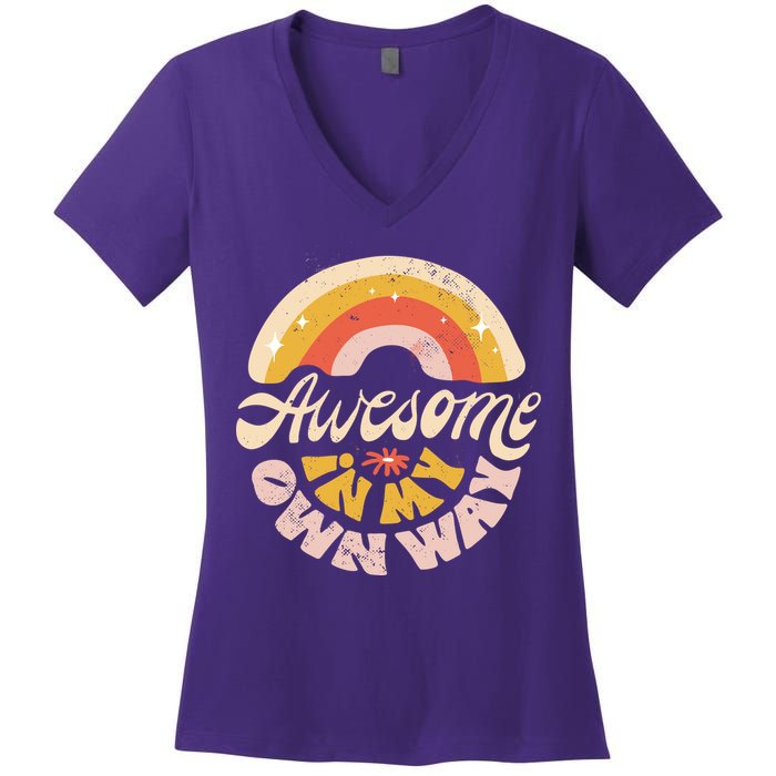 Awesome In My Own Way Vintage Women's V-Neck T-Shirt