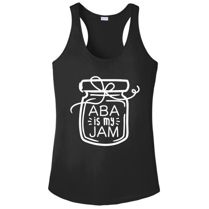 ABA Is My Jam Autism Awareness Ladies PosiCharge Competitor Racerback Tank