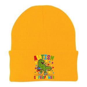 Autism Is My Superpower Autism Dinosaur Knit Cap Winter Beanie