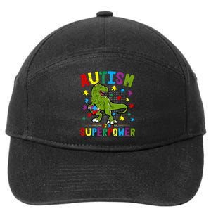 Autism Is My Superpower Autism Dinosaur 7-Panel Snapback Hat