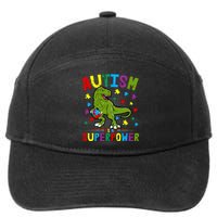 Autism Is My Superpower Autism Dinosaur 7-Panel Snapback Hat