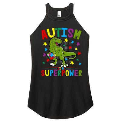 Autism Is My Superpower Autism Dinosaur Women’s Perfect Tri Rocker Tank