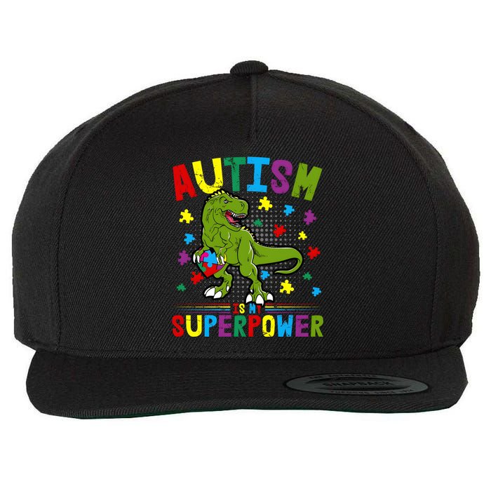 Autism Is My Superpower Autism Dinosaur Wool Snapback Cap