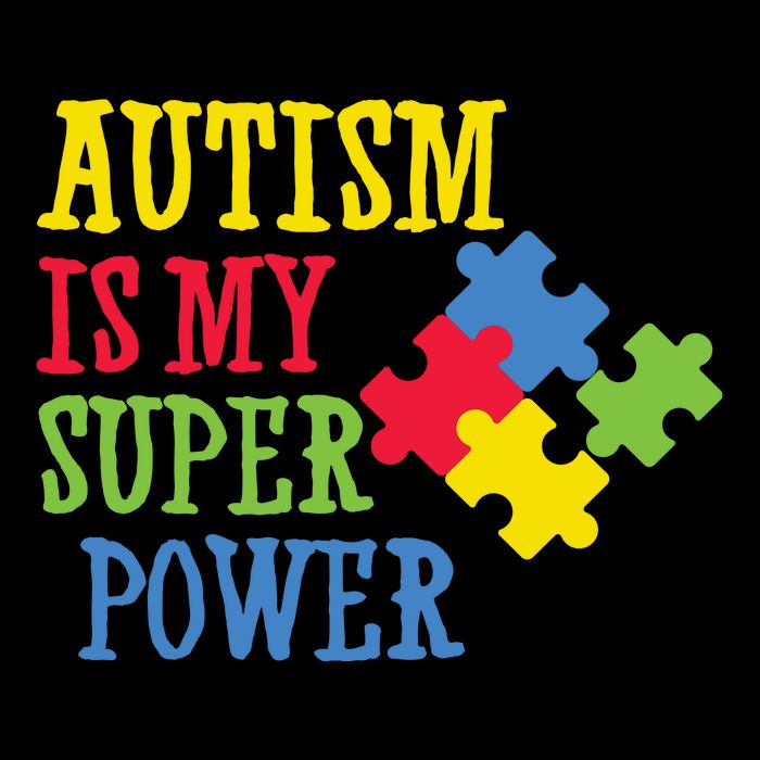 Autism Is My Super Power Cropped Pullover Crew