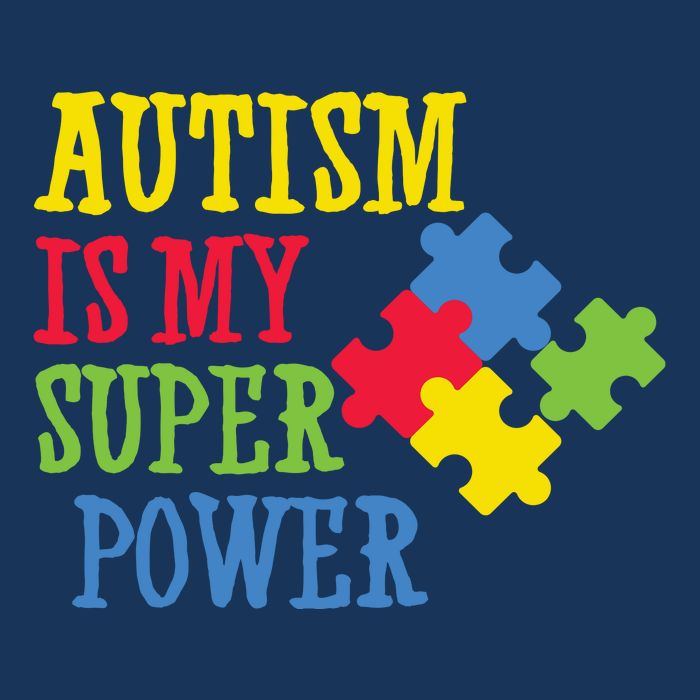 Autism Is My Super Power 7 Panel Mesh Trucker Snapback Hat