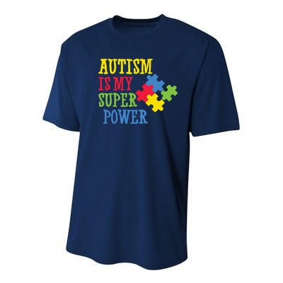 Autism Is My Super Power Youth Performance Sprint T-Shirt