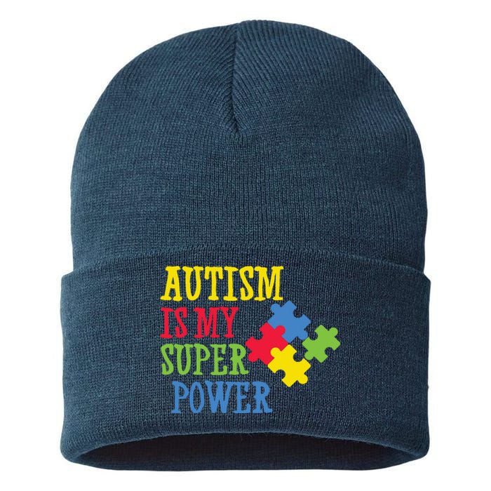 Autism Is My Super Power Sustainable Knit Beanie