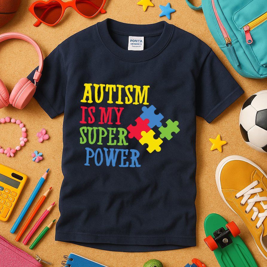 Autism Is My Super Power Kids T-Shirt