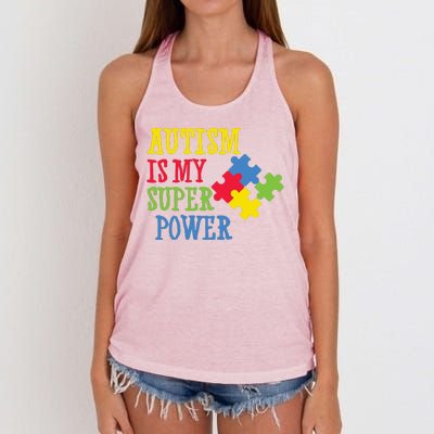 Autism Is My Super Power Women's Knotted Racerback Tank