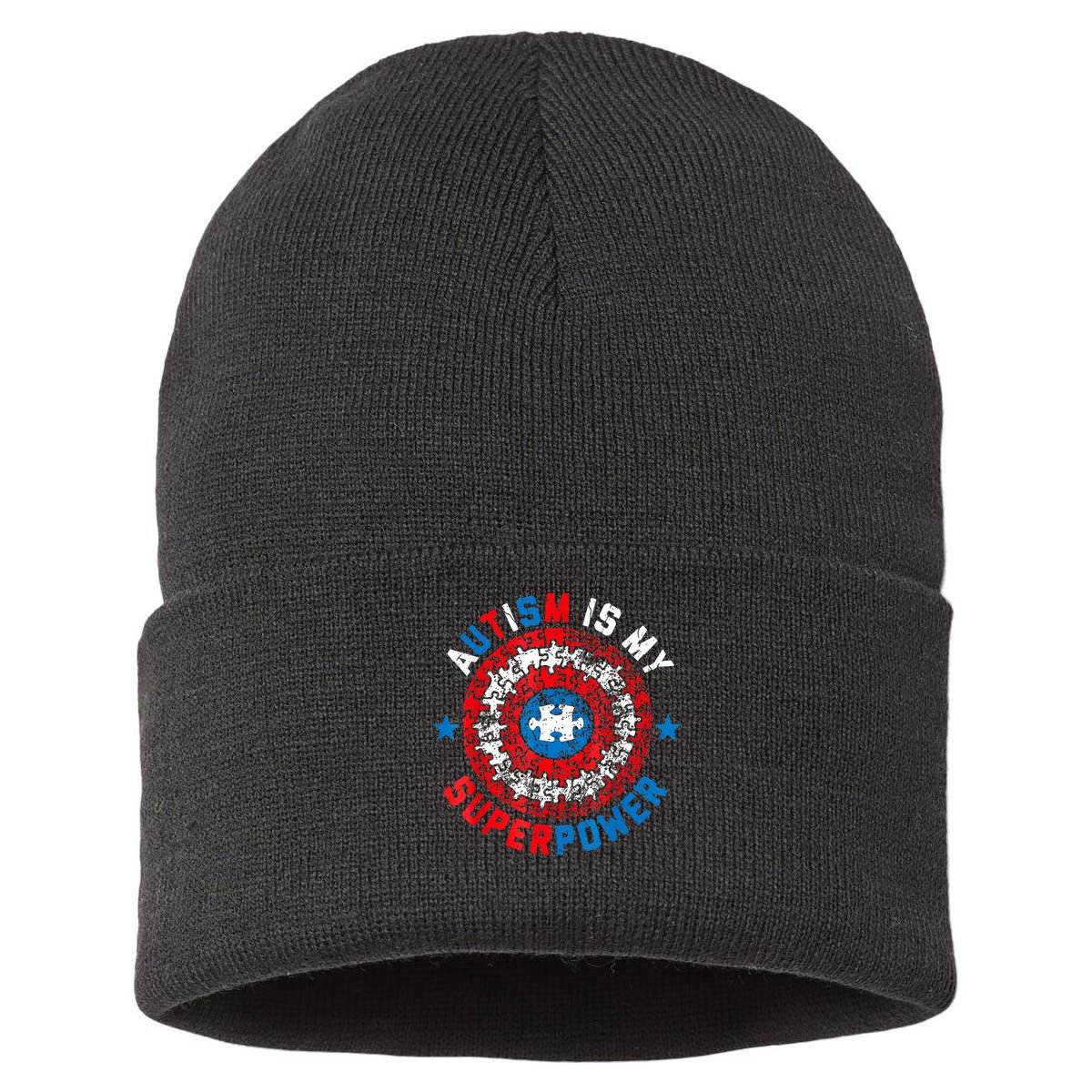 Autism Is My Superpower Autism Awareness Autistic For  Sustainable Knit Beanie