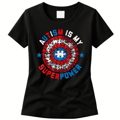Autism Is My Superpower Autism Awareness Autistic For  Womens T-Shirt