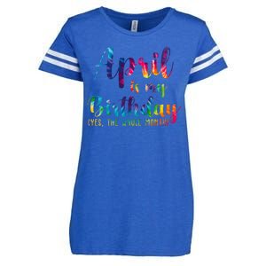 April Is My Birthday Yes The Whole Month Colorful Enza Ladies Jersey Football T-Shirt