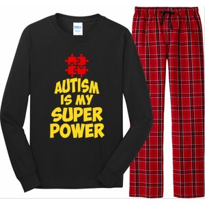 Autism Is My Super Power Puzzle Pieces AspergerS Day Humor Great Gift Long Sleeve Pajama Set