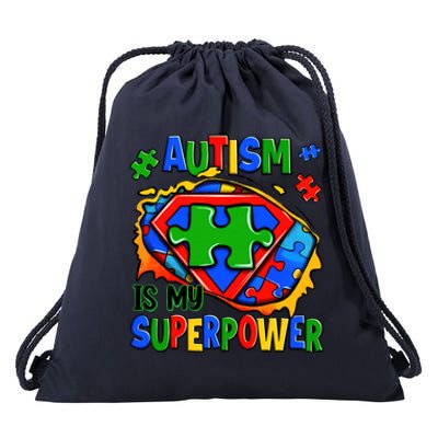 Autism Is My Super Power Superhero Autism Awareness Cute Gift Drawstring Bag