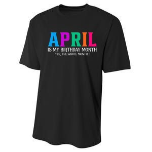 April Is My Birthday Month Yep The Whole Month! Performance Sprint T-Shirt