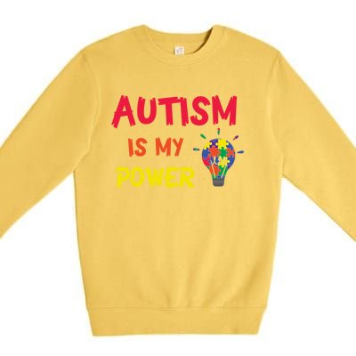 Autism Is My Super Power Superhero Autism Awareness Great Gift Premium Crewneck Sweatshirt