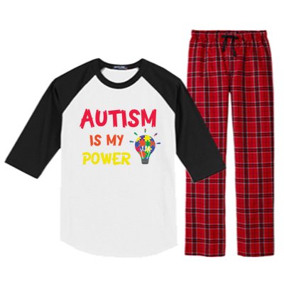 Autism Is My Super Power Superhero Autism Awareness Great Gift Raglan Sleeve Pajama Set