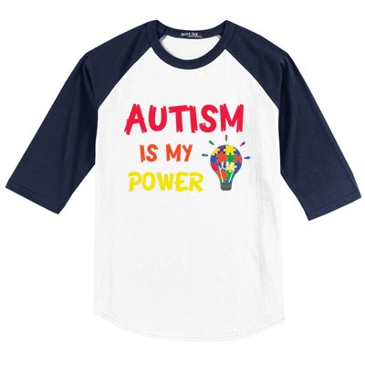 Autism Is My Super Power Superhero Autism Awareness Great Gift Baseball Sleeve Shirt