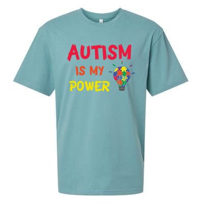 Autism Is My Super Power Superhero Autism Awareness Great Gift Sueded Cloud Jersey T-Shirt