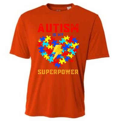 Autism Is My Super Power Superhero Autism Awareness Gift Cooling Performance Crew T-Shirt