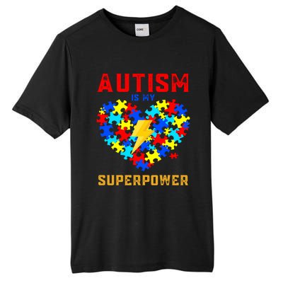 Autism Is My Super Power Superhero Autism Awareness Gift Tall Fusion ChromaSoft Performance T-Shirt