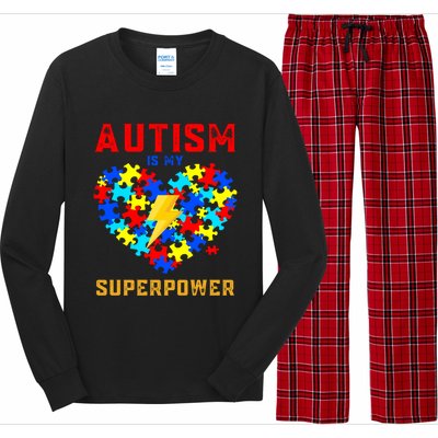 Autism Is My Super Power Superhero Autism Awareness Gift Long Sleeve Pajama Set