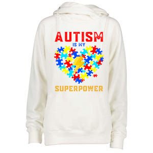 Autism Is My Super Power Superhero Autism Awareness Gift Womens Funnel Neck Pullover Hood