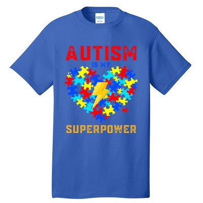 Autism Is My Super Power Superhero Autism Awareness Gift Tall T-Shirt