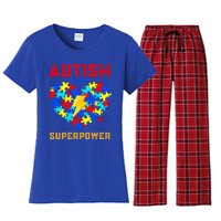 Autism Is My Super Power Superhero Autism Awareness Gift Women's Flannel Pajama Set