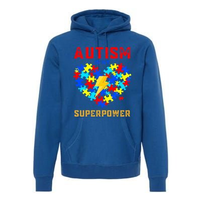 Autism Is My Super Power Superhero Autism Awareness Gift Premium Hoodie