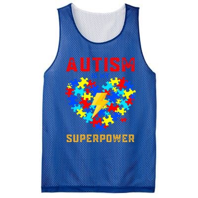 Autism Is My Super Power Superhero Autism Awareness Gift Mesh Reversible Basketball Jersey Tank