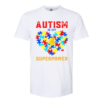 Autism Is My Super Power Superhero Autism Awareness Gift Softstyle CVC T-Shirt