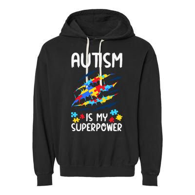 'Autism Is My Superpower Garment-Dyed Fleece Hoodie
