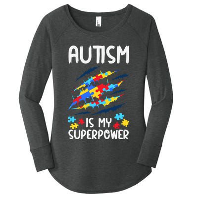 'Autism Is My Superpower Women's Perfect Tri Tunic Long Sleeve Shirt