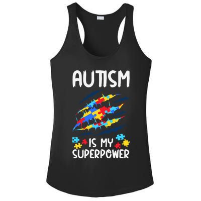 'Autism Is My Superpower Ladies PosiCharge Competitor Racerback Tank