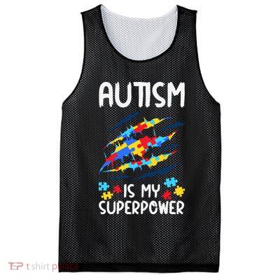 'Autism Is My Superpower Mesh Reversible Basketball Jersey Tank