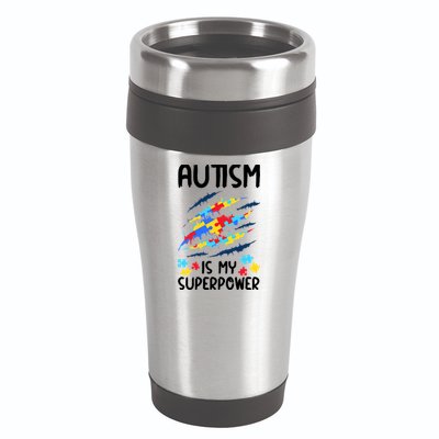 'Autism Is My Superpower 16oz Travel Tumbler