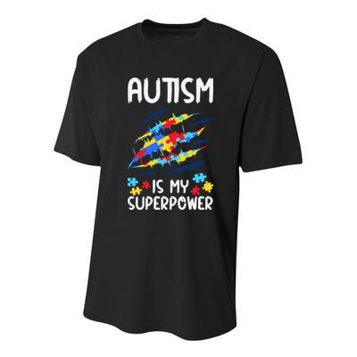 'Autism Is My Superpower Youth Performance Sprint T-Shirt