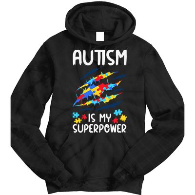 'Autism Is My Superpower Tie Dye Hoodie
