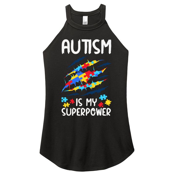 'Autism Is My Superpower Women's Perfect Tri Rocker Tank