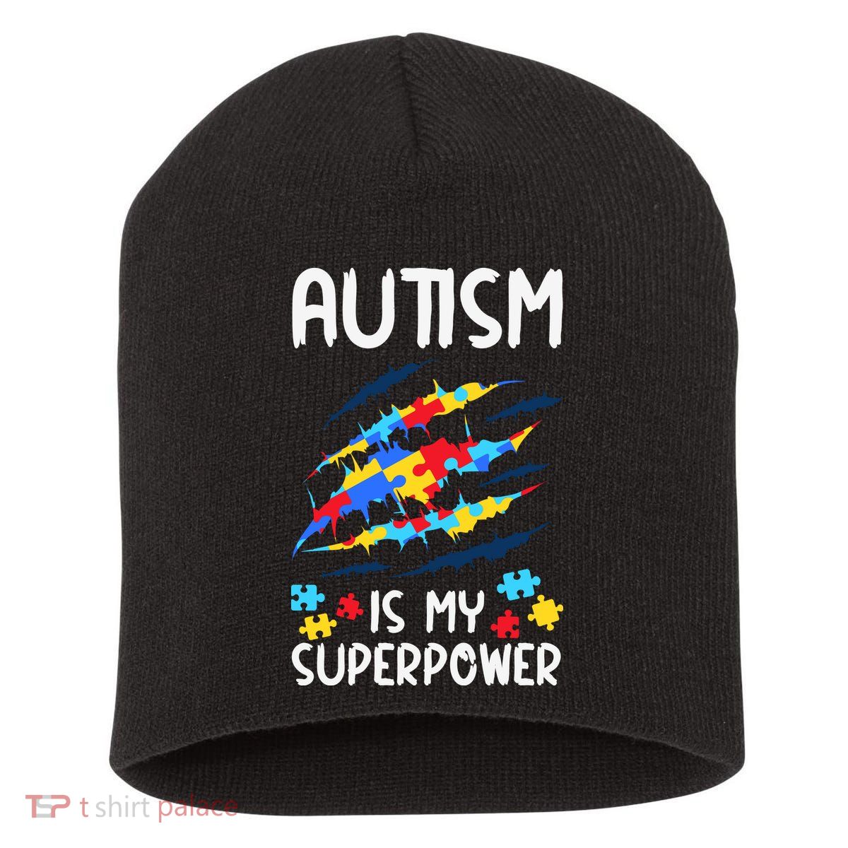 'Autism Is My Superpower Short Acrylic Beanie