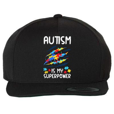 'Autism Is My Superpower Wool Snapback Cap