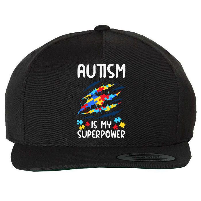 'Autism Is My Superpower Wool Snapback Cap