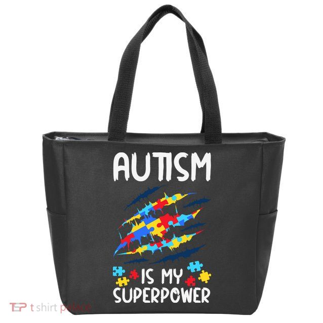 'Autism Is My Superpower Zip Tote Bag