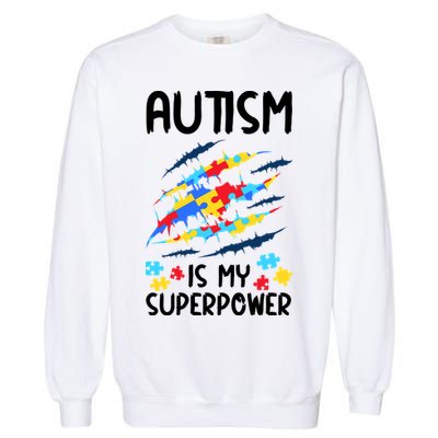 'Autism Is My Superpower Garment-Dyed Sweatshirt