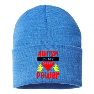 Autism Is My Super Power Gift Sustainable Knit Beanie